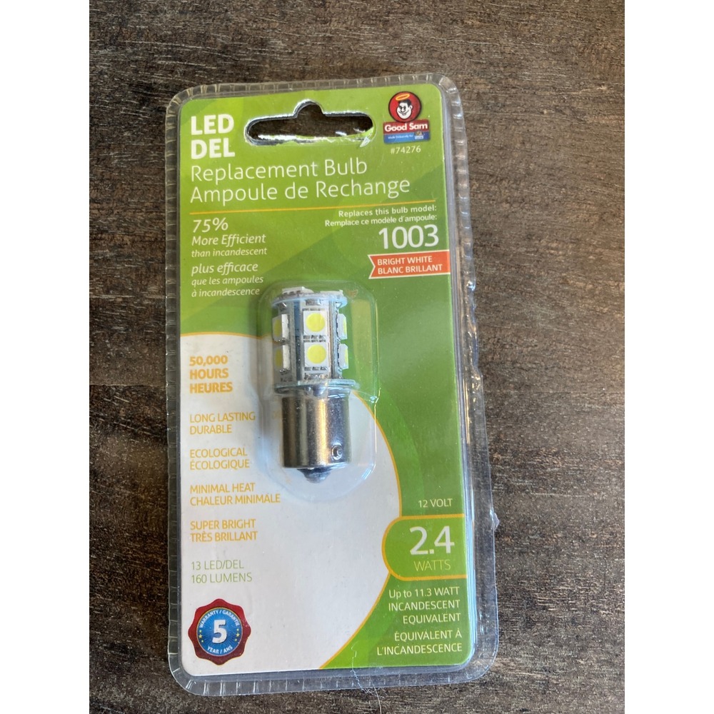 Good Sam 74276 LED Replacement Bulb 1003 Bright White 12V 2.4W 160 Lumen RV Auto